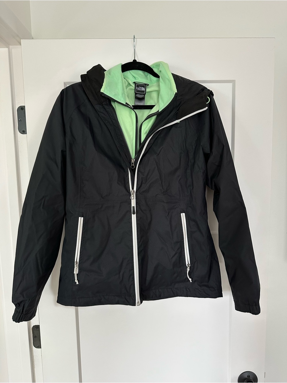 The North Face Black Shell Jacket with Mint Liner - Women's jacket Coat